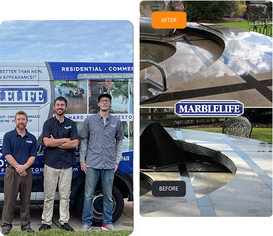 granite polishing header before and after image