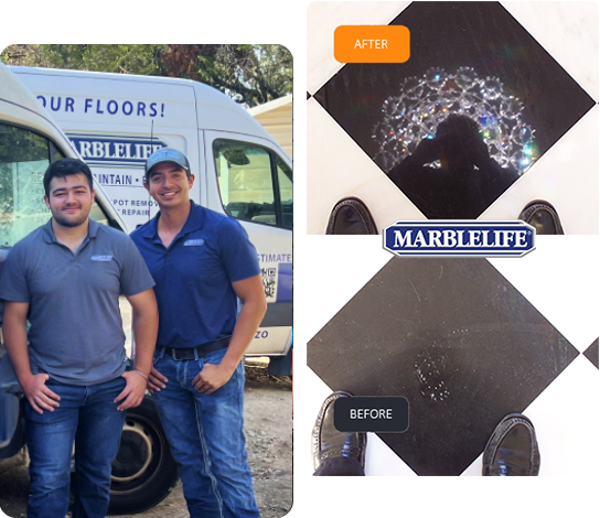 Marble polishing Header before and after image